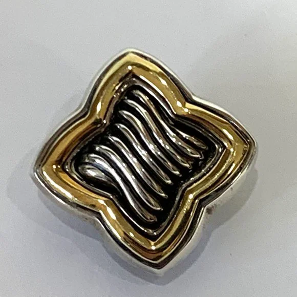 DAVID YURMAN Quatrefoil Earrings in Sterling Silver and 18K Yellow - Picture 7 of 16